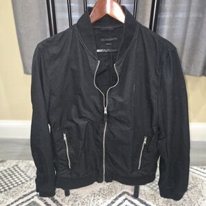 All Saints Classic Black Bomber Jacket